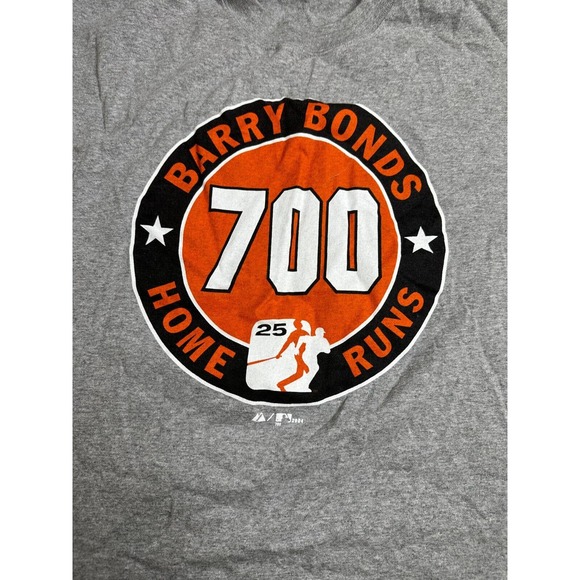 Vintage 00s Y2K Barry Bonds T Shirt 700 Home Runs Giants MLB Baseball Tee Large - Picture 4 of 7